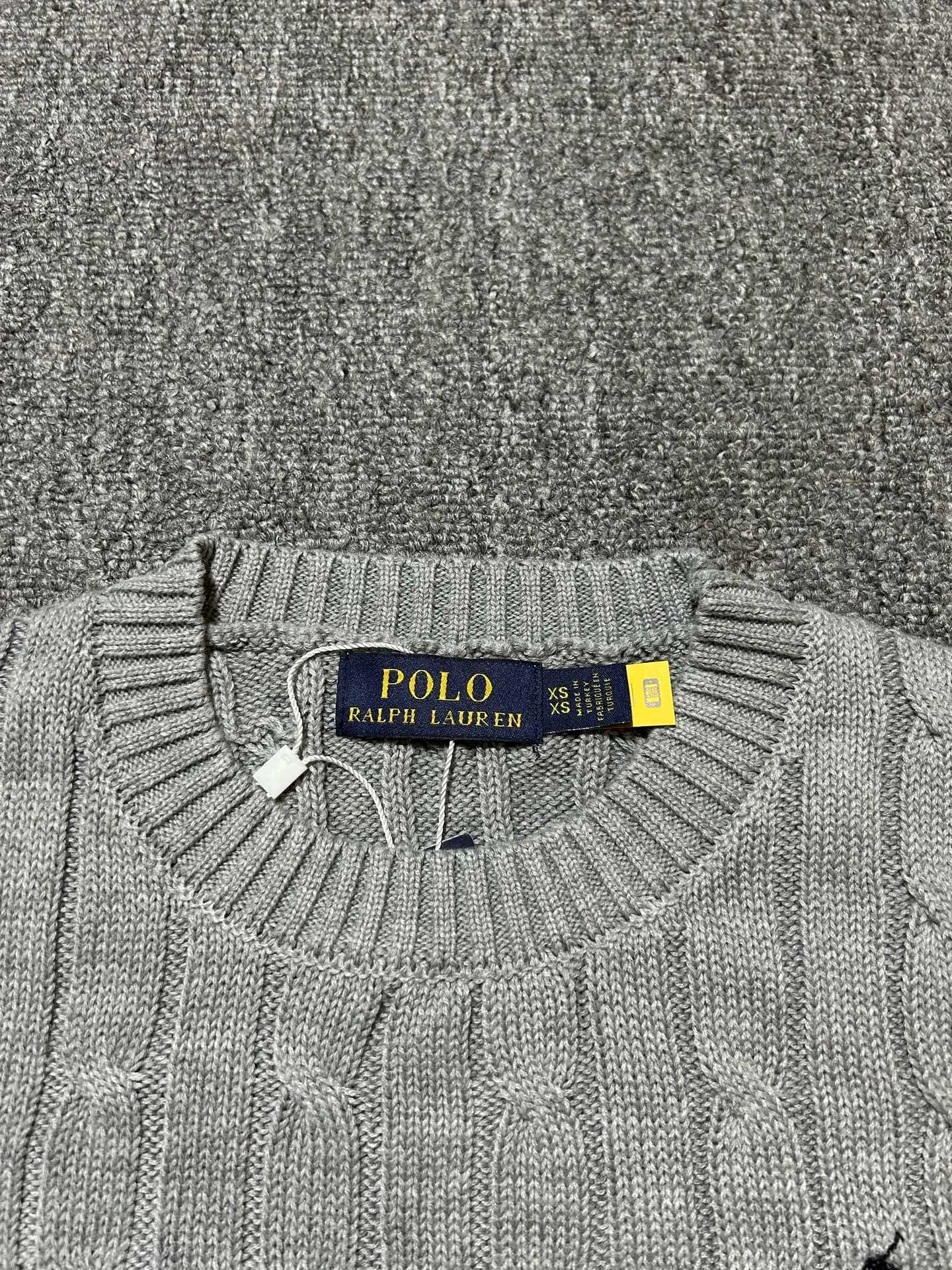 P160 Polo Ralph Lauren SS23 solid color logo embroidered sweater, official website logo on the collar. Scan the QR code to enter the official website and compare the quality at will. Size: XS-L